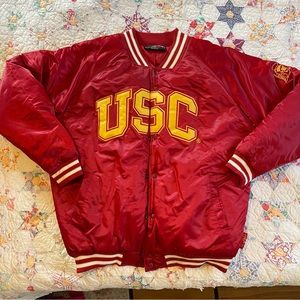 vintage usc button down bomber/varsity jacket